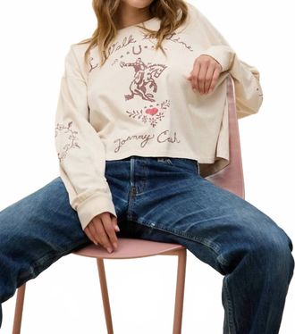 Daydreamer Johnny Cash Walk The Line Meet & Greet Sweatshirt In Cream