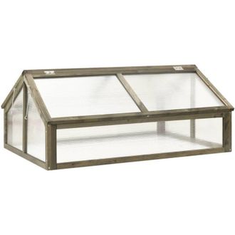 vidaXL Invernadero De Madera De Abeto Gris 114x80x50 Cm Vidaxl