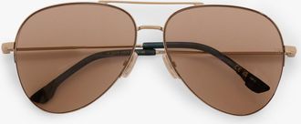 Victoria Beckham Metal Pilot Sunglass In Gold Blue