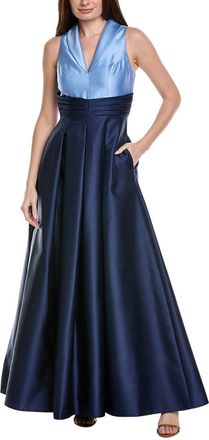 Adrianna Papell Colorblocked Tuxedo Mikado Gown
