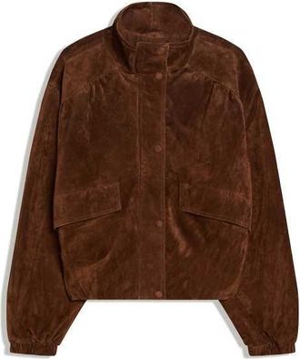 Bershka Giacca in pelle marrone con tasche