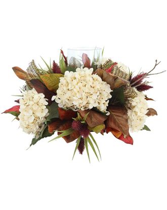 Creative Displays Inc. Fall Candleholder Centerpiece With Hydrangeas & Thistle