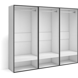 Skraut Home Skraut Home - Vestidor Abierto, Ropa, Zapatos, Complementos, 180x145x35 Cm, Dormitorio, Habitaci&oacute;n, Armario, Perchero, Estilo Moderno, Blanco