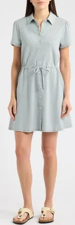 Tommy Bahama Costa Wave Striped Shirtdress in Dk Jade at Nordstrom, Size X-Large