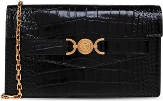 Versace Croc-Effect Medusa 95 Clutch - Dames - Portefeuilles - Zwart - ONE Size - Katoen - Accessoires