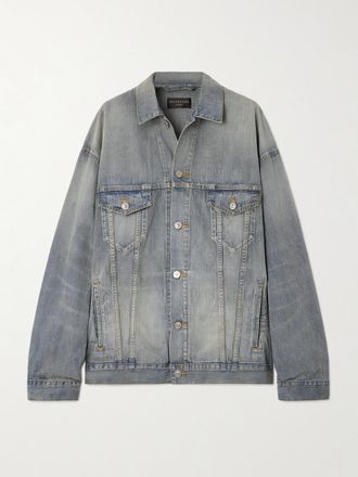 Balenciaga Giacca Oversize In Denim - Blu