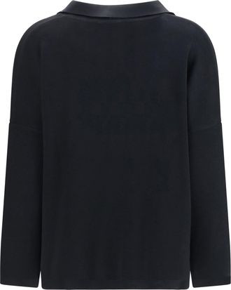 Ella Womens Wool Polo Collar Sweater Nero Merino Ovis Aries Shirts T-shirts And Polos