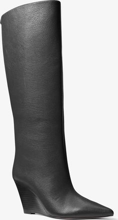 Michael Kors Xandra Leather Wedge Boot