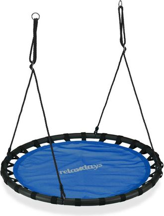 Relaxdays Relaxdays - Columpio Jard&iacute;n Redondo Ajustable Para Ni&ntilde;os Y Adultos, Hasta 100 Kg, Azul, &Oslash; 120 Cm