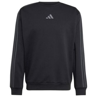 adidas Essentials 3-Stripes Fleece Sweatshirt Pullover f&uuml;r Herren | schwarz