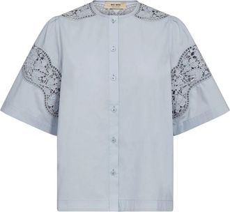 Mos Mosh MMBritze Katoenen Shirt - Dames - Overhemden - Blauw - XS - Katoen - Overhemden
