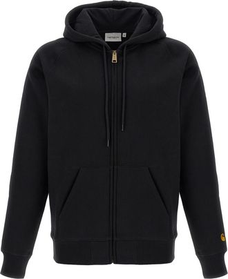 Carhartt Work in Progress Black Logo Regular Hoodie
