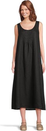 Eileen Fisher Scoop Neck Dress Womens Dress Black : SM, Cotton/Hemp