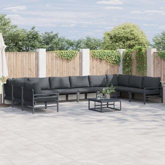 Berkfield Home Garden Sofa Set 11 pcs Anthracite Steel