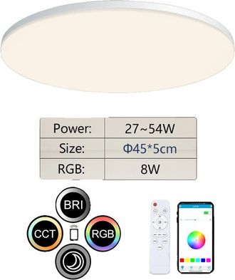 OEM L&aacute;mpara De Techo, Control Rgb Y Cct, Control Mediante Aplicaci&oacute;n Inteligente Y Mando A Distancia, 45 Cm