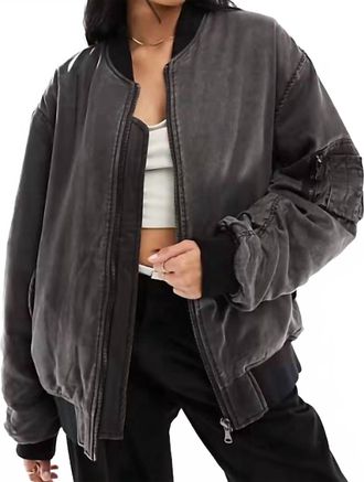 Asos Womens Long Sleeves Bomber Jacket In Grey
