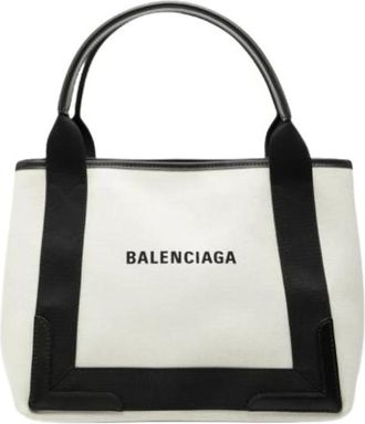 Balenciaga Pre-owned Tote Bags, female, White, Size: ONE SIZE Pre-owned Canvas Tote Bag