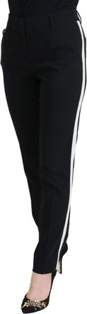 Dolce & Gabbana Black High Waist Women Pants Wool Silk Elastane