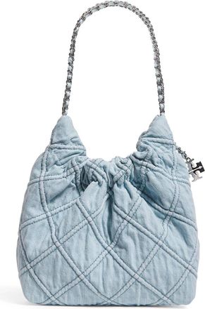 Tory Burch Mini Fleming Soft Denim Hobo Bag