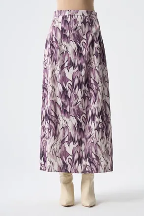 Mizalle Ellipse Pattern Satin Skirt in Patterned at Nordstrom, Size X-Large