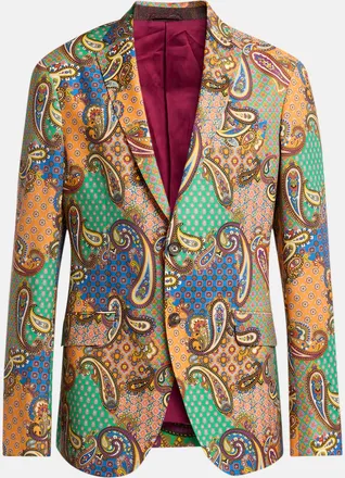 Etro Men & apos;s Wool Patchwork Single-Breasted Sport Jacket