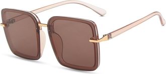 Generic Square Womens Large Frame Sunglasses Outdoor Mens Sports Vacation Sun Glasses(Orange)