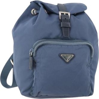 Prada Pre-owned Backpacks, female, Blue, Size: ONE SIZE Pre-owned Vintage Backpack