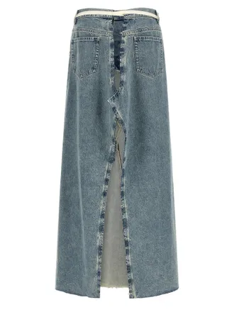 Maison Margiela Raw Hem Denim Skirt - Blue
