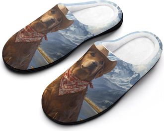 Generic Labrador Retriever Duck Hunting Cotton Slippers for Women Indoor Outdoor Slipper Slip-On Memory Foam Home Shoes