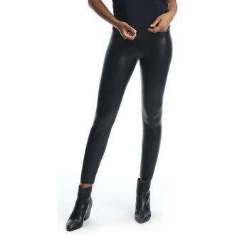 Commando Control Top Faux Leather Leggings in Black at Nordstrom, Size X-Large