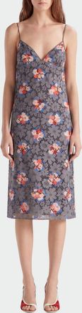 Fendi Abito midi in pizzo con stampa floreale