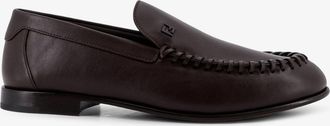 Fendi Mocassini in pelle con logo FF in metallo - FENDI - gender_Man