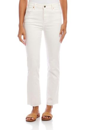 Karen Kane Raw Hem Straight Leg Jeans in White at Nordstrom, Size 16P