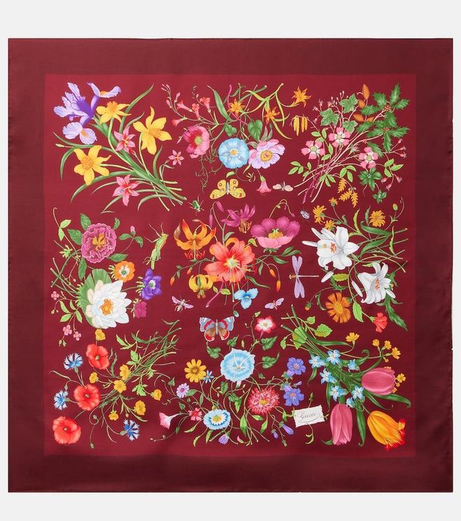 Gucci Flora silk twill scarf