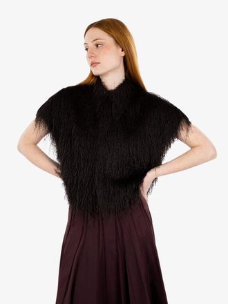 Alysi Camicia crop con frange choco