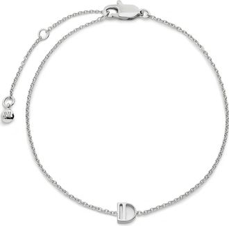 Monica Vinader Initial Pendant Bracelet in Sterling Silver D at Nordstrom