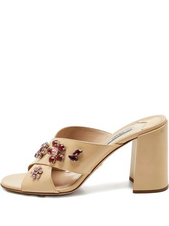 Prada criss-cross round-toe sandals - Neutrals