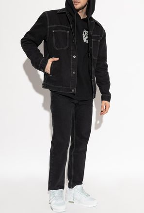 Off-white Sweatshirt With Printed Logo, Mens, Black