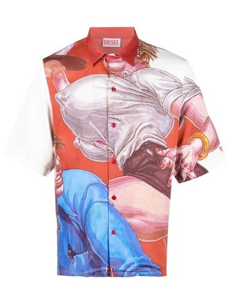 Diesel Camicia con stampa grafica Diesel x Tom of Finland Foundation - Bianco
