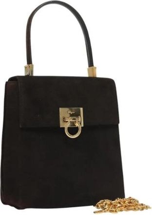 Ferragamo Pre-owned Suede handbags - Dames - Vintage Handtas - Zwart - ONE Size - Su&egrave;de - Vintage