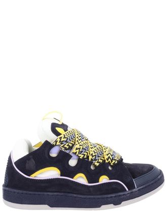 Lanvin Black Curb Zigzag Laces Padded Sneakers