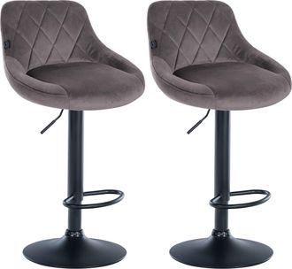Clp Clp - Set De 2 Taburetes Lazio En Terciopelo Gris Negro