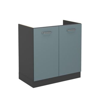 Vicco Armario Bajo Para Fregadero R-line, Gris Azulado, 80 Cm Sin Encimera