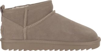Colors Of California Su&egrave;de Enkellaarzen met Reli&euml;f Detail - Dames - Winterlaarzen - Bruin - 36 EU - Su&egrave;de - Schoenen