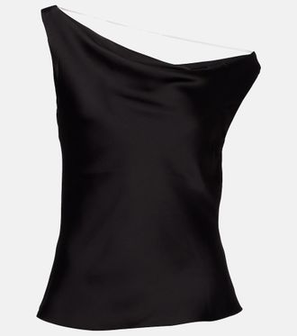 Norma Kamali Top Maria in raso di cr&ecirc;pe
