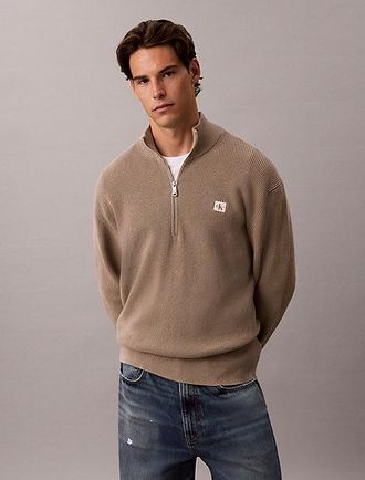 Calvin Klein Jersey De Algod&oacute;n Gofrado Con Cremallera 1 2