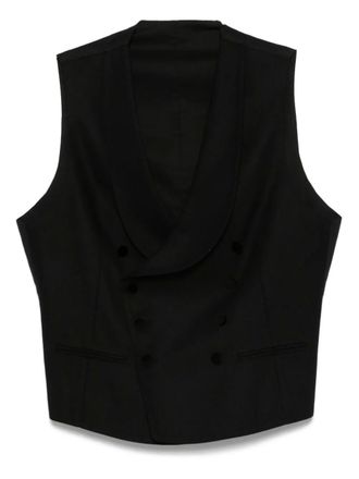 Tagliatore cotton waistcoat - men - Virgin Wool/Cotton/Elastane - 48 - Black