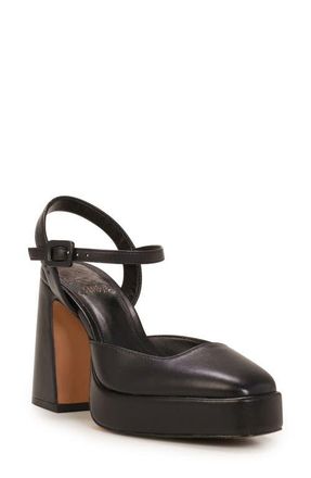 Vince Camuto Martich Ankle Strap Platform Pump in Black at Nordstrom, Size 10
