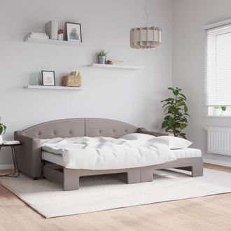 vidaXL Vidaxl - Sof&aacute; Cama Nido Con Colch&oacute;n Tela Gris Taupe 80x200 Cm