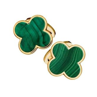 Jan Leslie Four Leaf Clover 18K Gold Vermeil Sterling Cufflinks in Green at Nordstrom